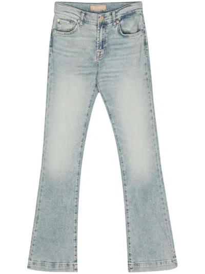 7 For All Mankind Bootcut Tailorless Denim Jeans In Clear Blue