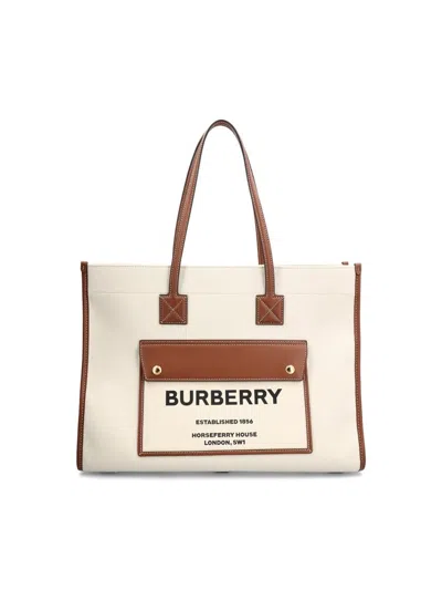 Burberry Handbags In Natural/malt Brown