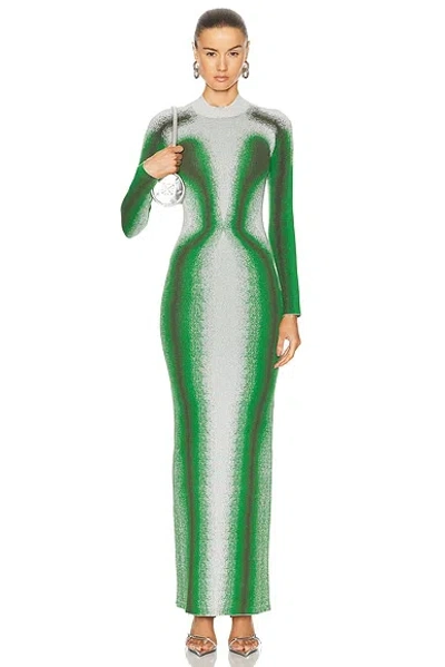 Y/project Metallic Stretch Jacquard-knit Maxi Dress In Green