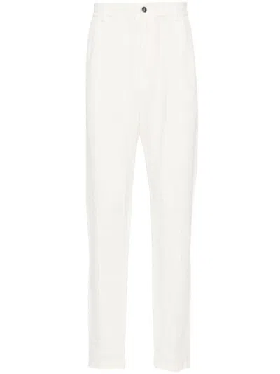 Emporio Armani Linen Trousers In White
