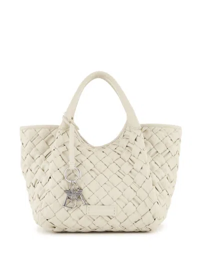 Emporio Armani Waved Shopping Bag In White