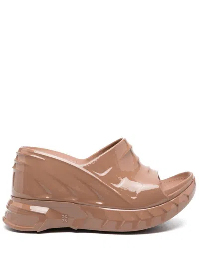 Givenchy Marshmallow Wedge Sandals In Powder