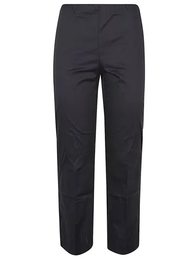 Liviana Conti Cotton Blend Cropped Flared Trousers In Black