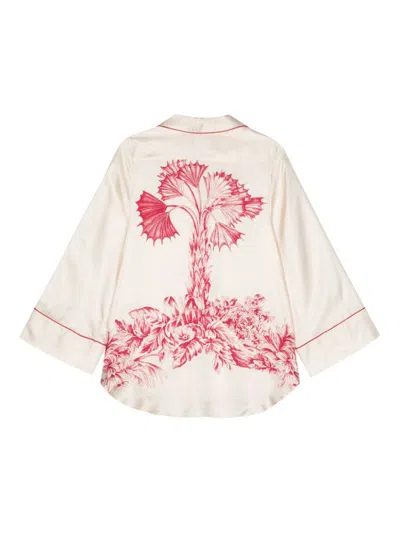 F.r.s. - For Restless Sleepers Silk Printed Shirt In Pink