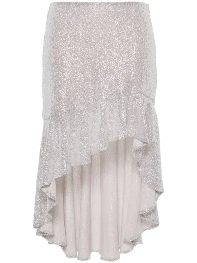 Iro Sequin-embellished Asymmetric Skirt In Silver