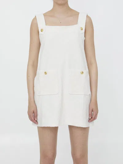 Gucci Gg Terrycloth Mini Dress In White