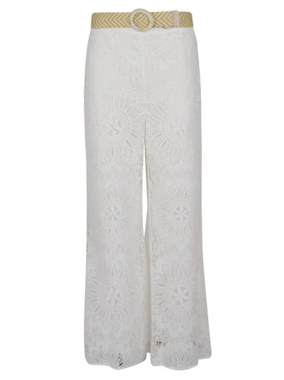 Zimmermann Chintz Doily Lace Pant In Grey