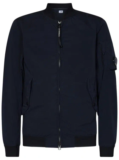C.p. Company Zip-up Bomber Jacket In Blue