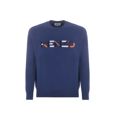 Kenzo Cotton Logo Sweater In Green