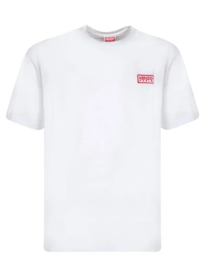 Kenzo Logo-embroidered Cotton T-shirt In White