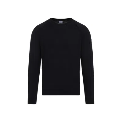 C.p. Company Cotton Chenille Knit Sweater In Black