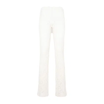 Chloé White Trousers In Dusty White