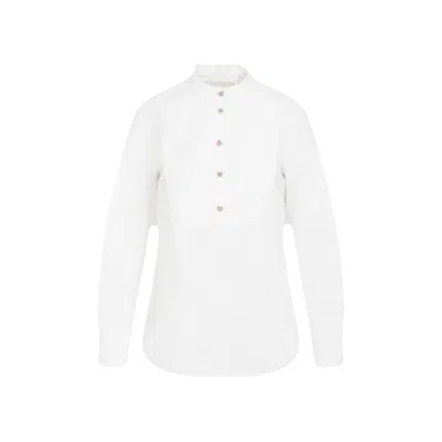 Chloé Buttoned Cotton Tuxedo Shirt In White
