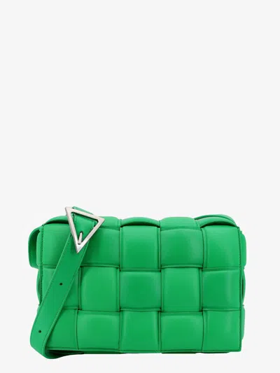 Bottega Veneta Padded Cassette Leather Shoulder Bag In Green