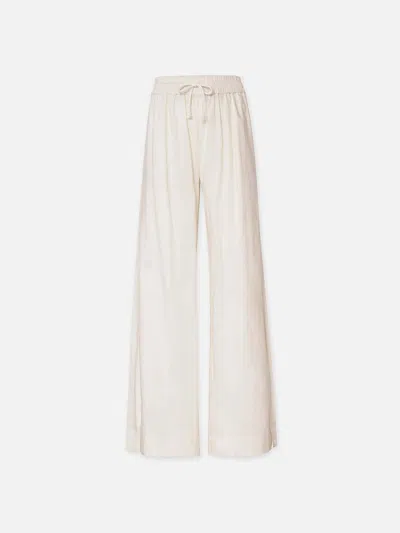 Frame Lounge Trousers Cream Cotton In Neutral