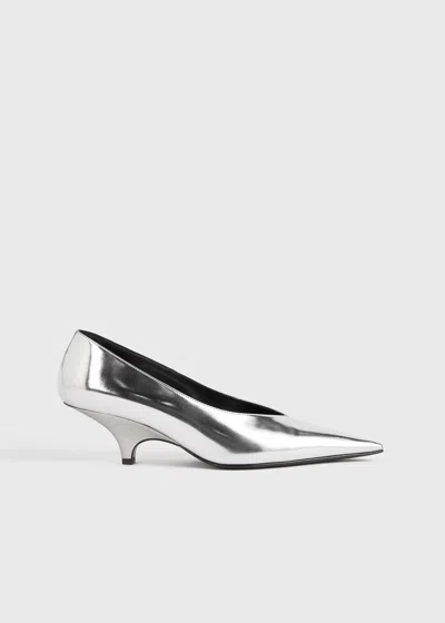 Totême The Wedge-heel Pump Mirror Silver In White