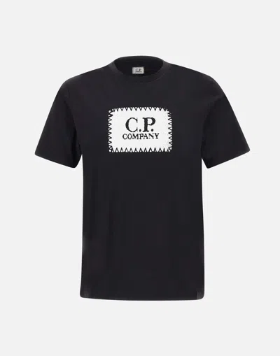 C.p. Company Logo-print Cotton T-shirt In Black