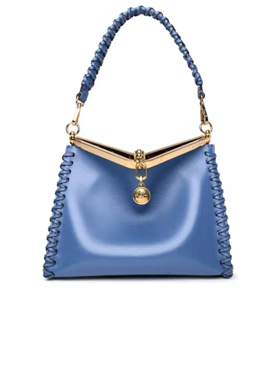Etro Small Vela Blue Leather Bag