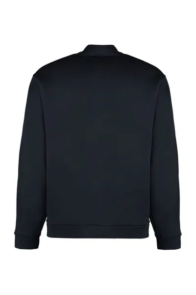 Giorgio Armani Techno Fabric Sweatshirt In Blue
