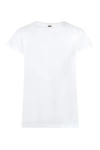 Herno Logo Cotton T-shirt In White