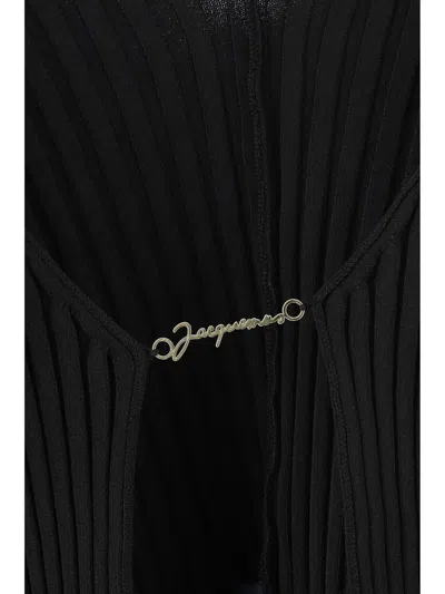 Jacquemus "la Maglia Pralù Longue" Cardigan In Black