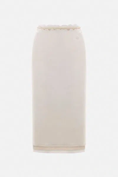 Jil Sander Cotton Midi Skirt In White