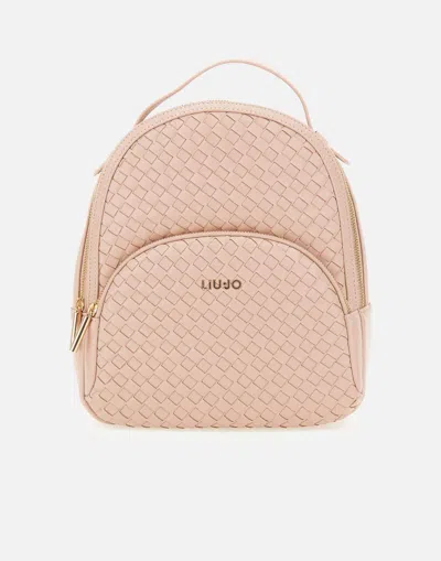 Liu •jo Manh Pink Woven Design Backpack