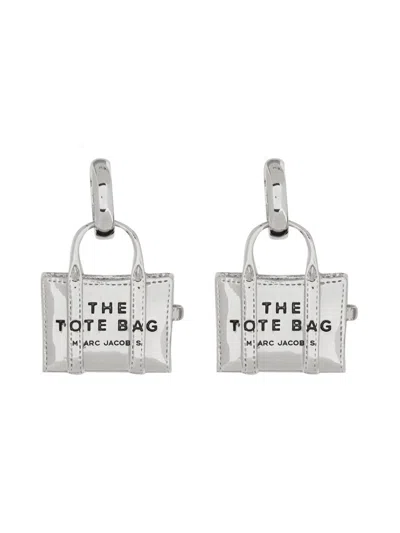 Marc Jacobs The Tote Bag Earrings In Silver