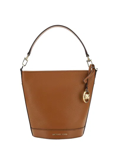 Michael Kors Townsend Leather Bucket Bag In Saddle Brown