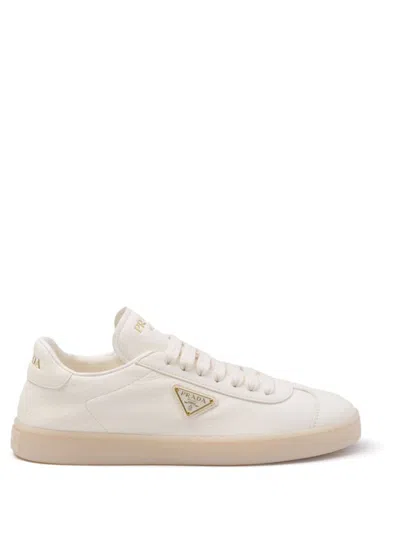 Prada Leather Low-top Sneakers In Ivory