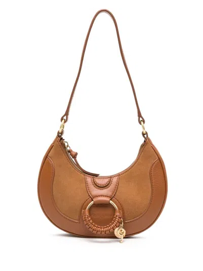 See By Chloé Hana Half-moon Leather Shoulder Bag In Brown