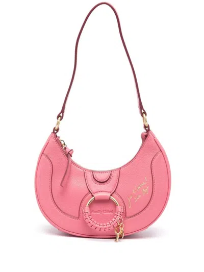 See By Chloé Hana Half-moon Leather Shoulder Handbag In Pink