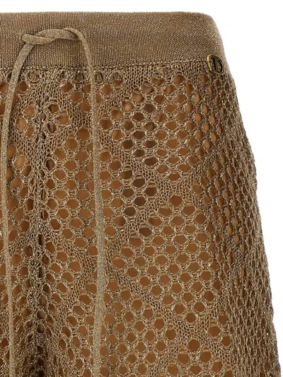 Twinset Knitted Shorts In Gold