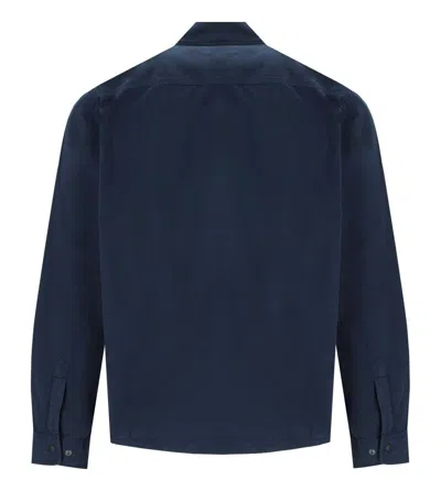 Woolrich Garment-dyed Shirt Jacket In Pure Cotton In Blue
