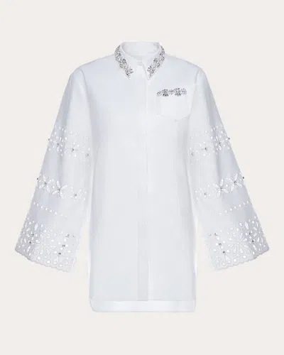 Huishan Zhang Women's Logan Embellished Shirt In White