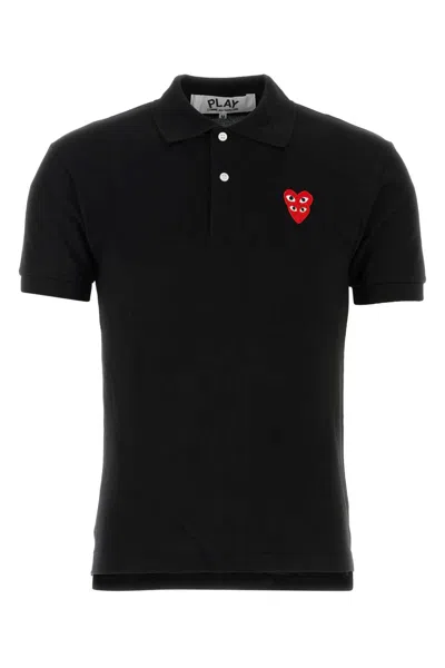 Comme Des Garçons Play Polo T-shirt In Black