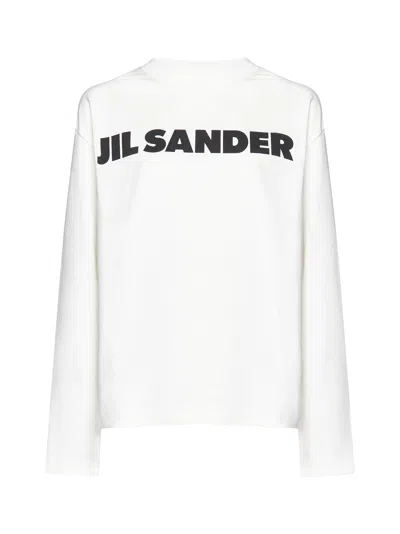 Jil Sander Logo Cotton T-shirt In Porcelain