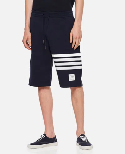 Thom Browne Cotton Loopback Engineered 4-bar Sweat Shorts In Blue