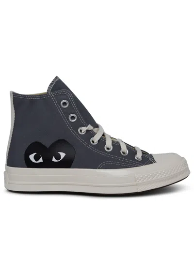 Comme Des Garçons Play X Converse Unisex Chuck Taylor High Top Sneakers In Gray