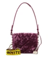 OFF-WHITE DIAGONAL VELVET SHOULDER BAG, PINK,PROD128230100