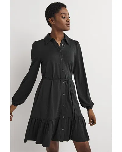 Boden Tiered Jersey Shirt Mini Dress Cavolo Nero Women