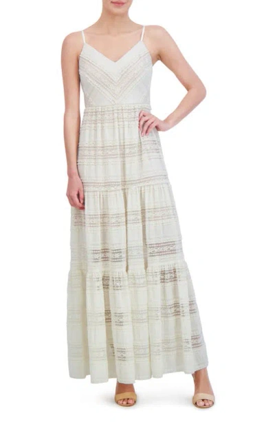 Eliza J Women's Lace Tiered Maxi Dress In Ivory
