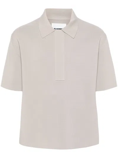 Jil Sander Knitted Polo Shirt In Nude