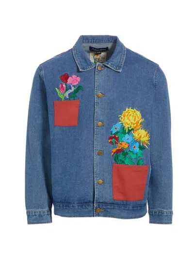 Kidsuper Flower Pots Denim Jacket In Blue