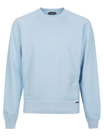 Tom Ford Crewneck Knitted Jumper In Blue