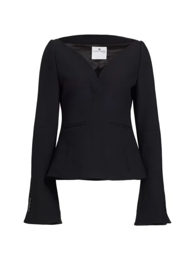 Courrèges Women's Ellipse Heritage Crepe Tailored Jacket In Black