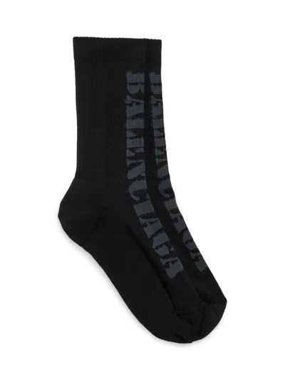 Balenciaga Stencil Type Socks In Black