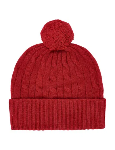 Polo Ralph Lauren Cable Knit Beanie In Red