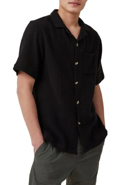 Cotton On Men's Palma Short Sleeve Shirt In Washed Black