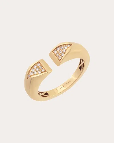Mevaris Women's 18k Yellow Gold Moonkissed Triangle Ring 18k Gold